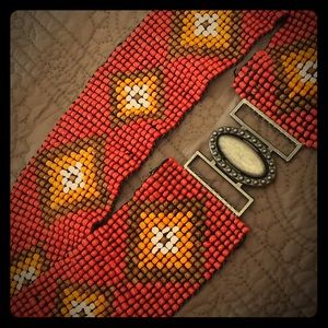 Hand beaded boho belt